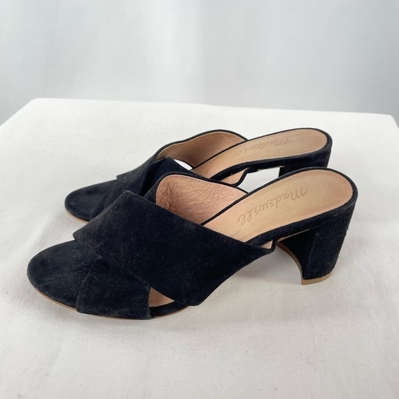 Madewell The Greer Mule Sandal in Black Suede Size 6 - Picture 5 of 8